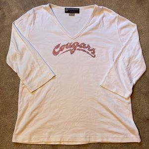 Collegiate Fashionista by Diane Dal Lago Rhinestone WSU Cougar Shirt